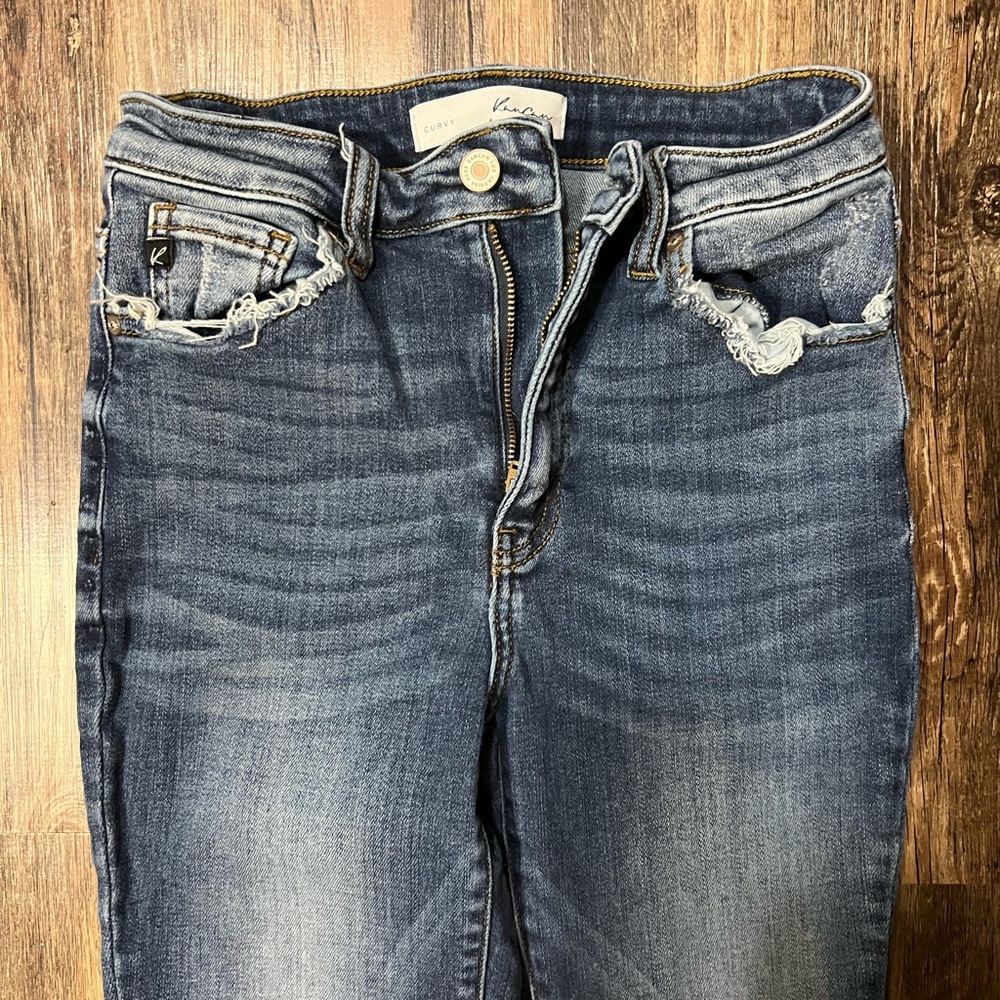 Kut from the Kloth Distressed Dark Blue Skinny Jeans